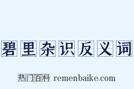 碧里杂识反义词是什么意思的图片